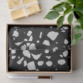 Abstraktes Terrazzo Mosaik Schwarz-Weiß-Muster Seidenpapier (Geschenk)