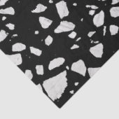 Abstraktes Terrazzo Mosaik Schwarz-Weiß-Muster Seidenpapier (Ausschnitt)