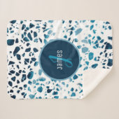 Abstraktes Terrazzo-Mosaikmuster Sherpadecke (Vorderseite (Horizontal))