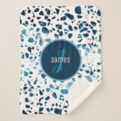 Abstraktes Terrazzo-Mosaikmuster Sherpadecke (Vorderseite)