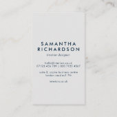 Abstraktes Terrazzo Muster Light Blue & Navy Visitenkarte (Rückseite)