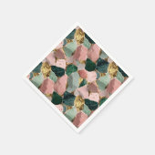 Abstraktes Terrazzo-Muster mit Goldakzenten Serviette (Ecke)