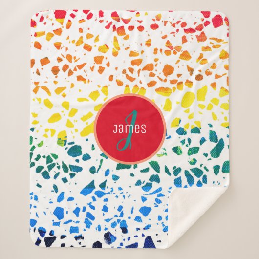 Abstraktes Terrazzo-Muster Sherpadecke (Vorderseite)