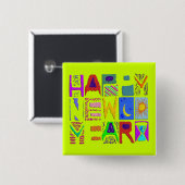 Abstraktes Textdesign "Frohes Neues Jahr" Button (Vorne & Hinten)