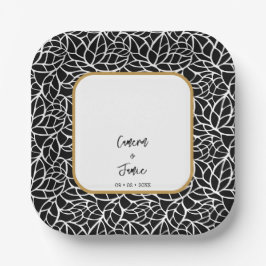 Abstraktes Thema botanische Hochzeit Pappteller