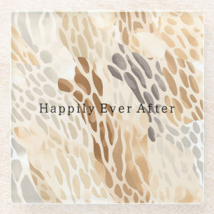 Abstraktes Tier aus Strandcreme Glasuntersetzer