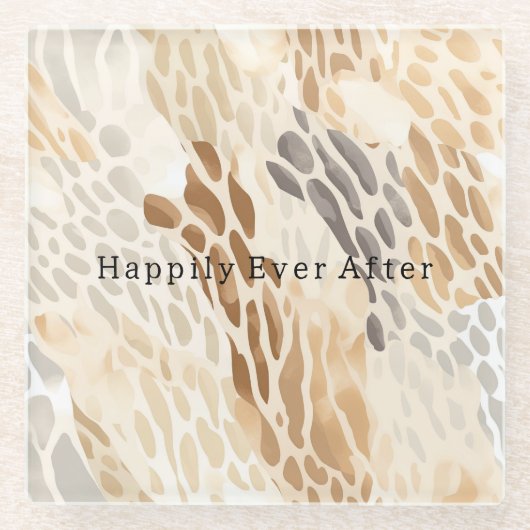 Abstraktes Tier aus Strandcreme Glasuntersetzer (Vorderseite)