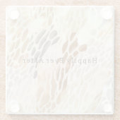 Abstraktes Tier aus Strandcreme Glasuntersetzer (Rückseite)