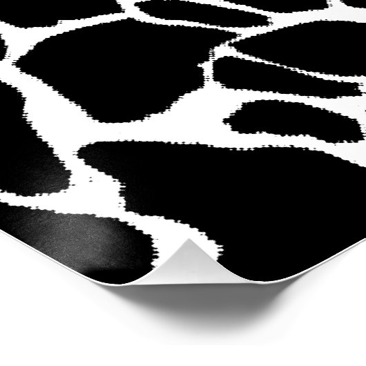 Abstraktes Tierkunst Schwarz-Weiß-Musterdesign Poster (Ecke)