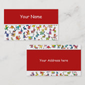 Abstraktes Tiermuster für Kinder + Ihr Rückgrat. Visitenkarte (Vorne/Hinten)