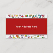 Abstraktes Tiermuster für Kinder + Ihr Rückgrat. Visitenkarte (Rückseite)