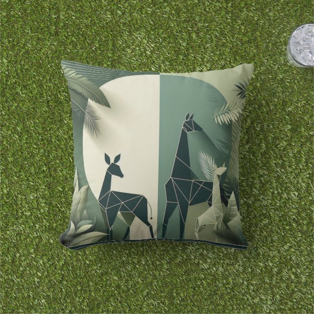 Abstraktes Tierwurzelpilz - Geometrisches Dschunge Kissen (Golfball-Marker)