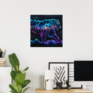 Abstraktes Tiger Concept Ink Art Collection Poster