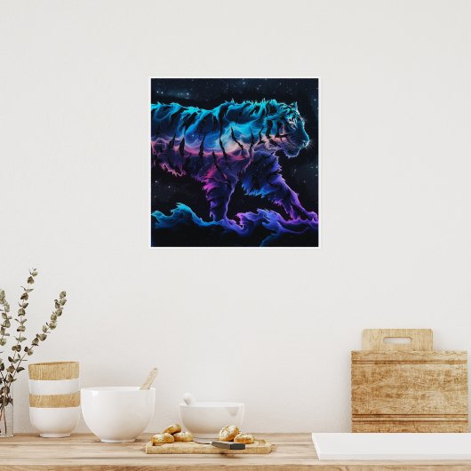 Abstraktes Tiger Concept Ink Art Collection Poster (Küche)