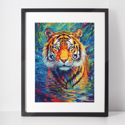 Abstraktes Tiger-Gemälde Poster