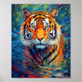 Abstraktes Tiger-Gemälde Poster (Vorne)