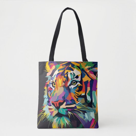 Abstraktes Tiger-Gesicht Tasche (Vorderseite)