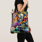 Abstraktes Tiger-Gesicht Tasche (Von Nahem)