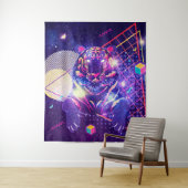 Abstraktes Tiger-Retro-kosmisches Design Wandteppich (Beispiel)