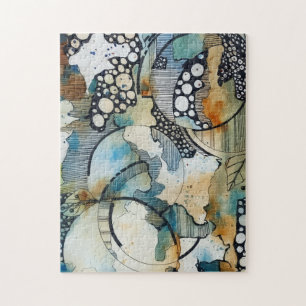 Abstraktes Tinten- und Aquarell-Puzzle Puzzle