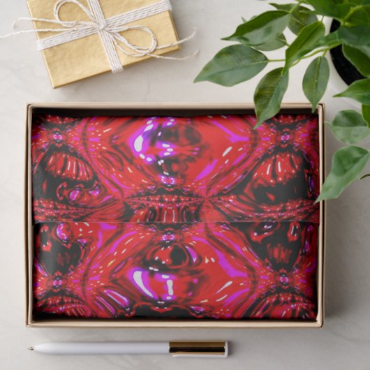 abstraktes Tissue Paper "Molten Red" Seidenpapier (Geschenk)