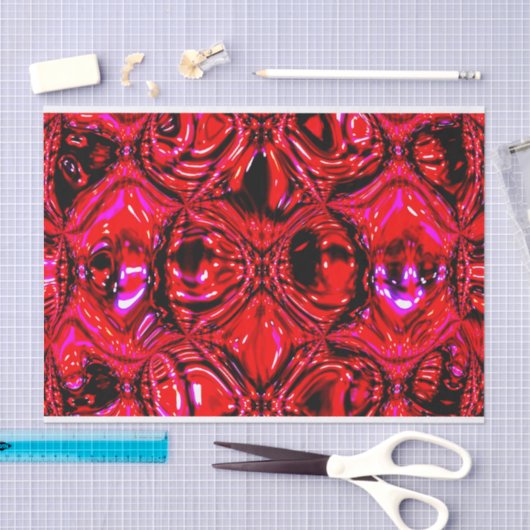 abstraktes Tissue Paper "Molten Red" Seidenpapier (Handwerk)