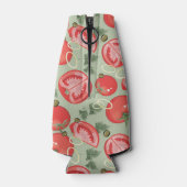 Abstraktes Tomatenmuster Flaschenkühler (Rückseite)