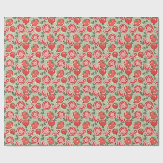 Abstraktes Tomatenmuster Geschenkpapier (Flach)