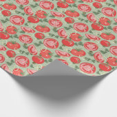 Abstraktes Tomatenmuster Geschenkpapier (Ecke)