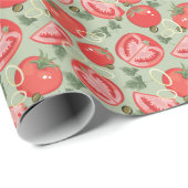Abstraktes Tomatenmuster Geschenkpapier (Rolleneckpunkt)