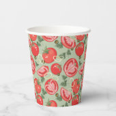 Abstraktes Tomatenmuster Pappbecher (Rückseite)