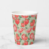 Abstraktes Tomatenmuster Pappbecher (Rechts)