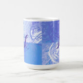 Abstraktes Tossed Türkis und Lila Kaffeetasse (Mittel)