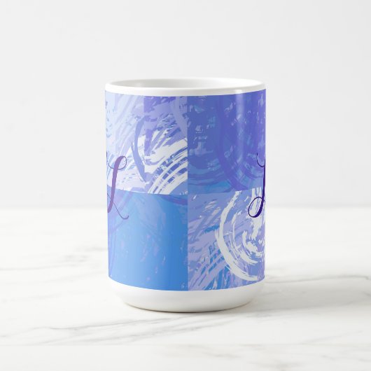 Abstraktes Tossed Türkis und Lila Kaffeetasse (Mittel)