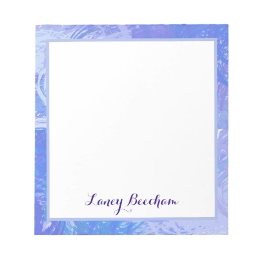 Abstraktes Tossed Türkis und Lila Notizblock (Vorderseite)