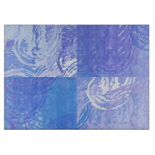 Abstraktes Tossed Türkis und Lila Schneidebrett (Vorderseite)