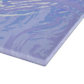 Abstraktes Tossed Türkis und Lila Schneidebrett (Ecke)