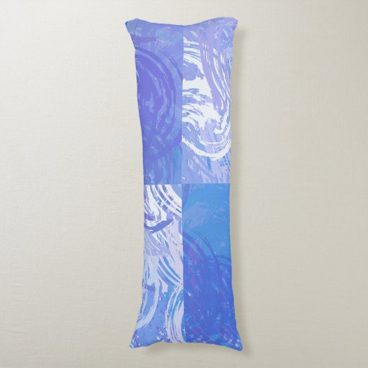 Abstraktes Tossed Türkis und Lila Seitenschläferkissen (Vorderseite Vertikal)