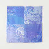 Abstraktes Tossed Türkis und Lila Wandteppich (Vorderseite (Horizontal))