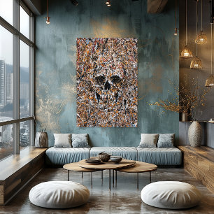 Abstraktes Totenkopf-Drip-Painting Moderne Wandkun Poster