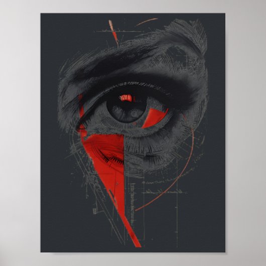 Abstraktes Trash Polka Eye Plakat (Vorne)