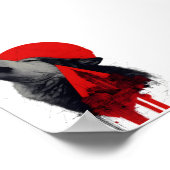 Abstraktes Trash-Polka-Plakat mit heulendem Wolf u Poster (Ecke)