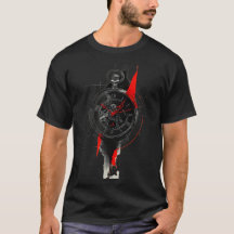 Abstraktes Trash-Polka-Taschenuhr-Grafik-T-Shirt