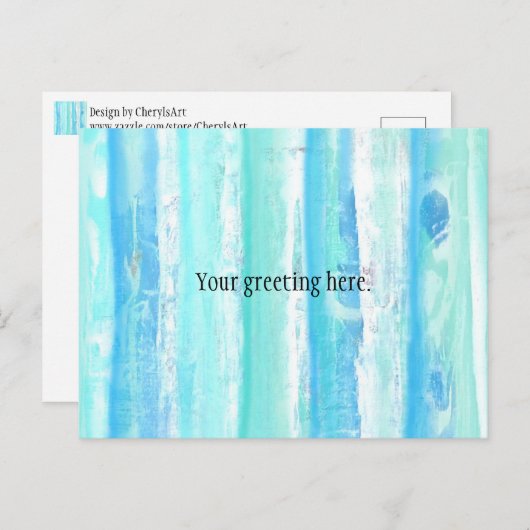 Abstraktes Treescape Aqua Blau Postkarte (Vorne/Hinten)