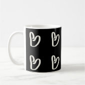 Abstraktes, trendiges, weißes Herz Kaffeetasse (Links)