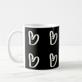 Abstraktes, trendiges, weißes Herz Kaffeetasse