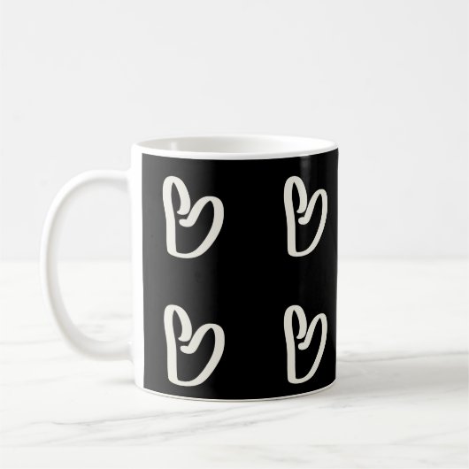 Abstraktes, trendiges, weißes Herz Kaffeetasse (Links)