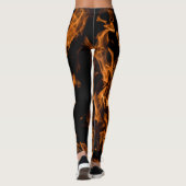 Abstraktes Trendy modernes auf Feuer-Flammen Leggings (Rückseite)
