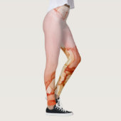 Abstraktes trendy modernes Hot Caramel mit Tintenk Leggings (Rechts)