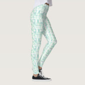 Abstraktes Triangle Minengrün Aqua Gray Muster Leggings (Rechts)